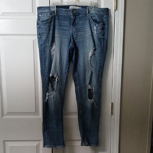Torrid Denim Distressed Boyfriend Blue Women's Jeans Sz 16  EUC